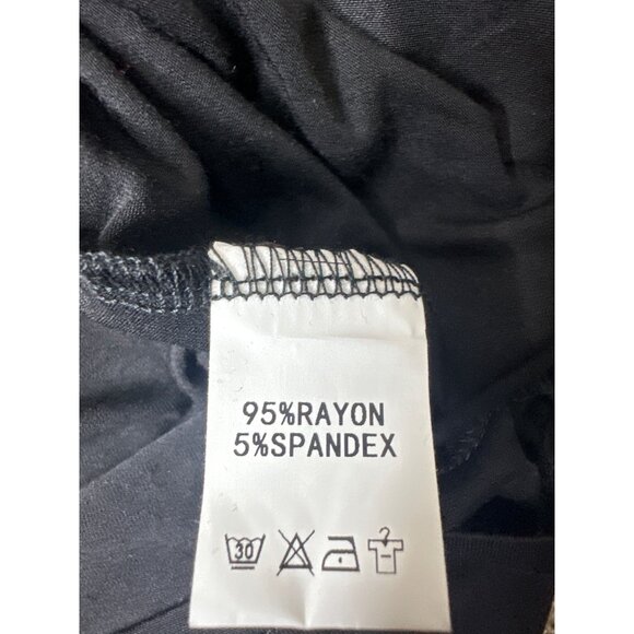 Black Long Sleeve V Neck Shirt 2XL Womens Loose Fit Rayon Blend Casual Work - Picture 5 of 7